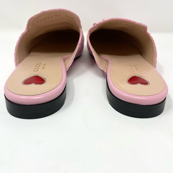 Gucci Princetown Lace Leather Horsebit Mules Size 37 Size 7 Sugar Pink - Picture 10 of 16